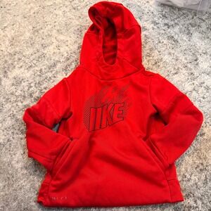 Nike Dri‎ Fit Red Flame Logo Hoodie Kids 2T Athletic Sweatshirt